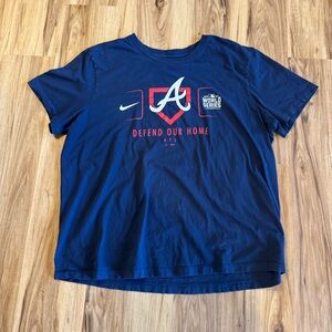 Nike Navy Atlanta Braves 'Defend Our Home' Graphic Tee